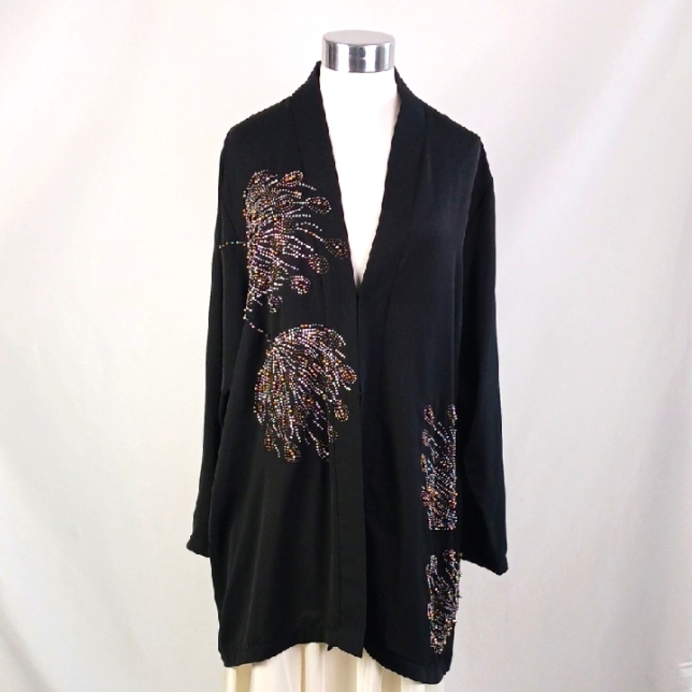Bianco Nero Nwt Blk W Beads Jacket.